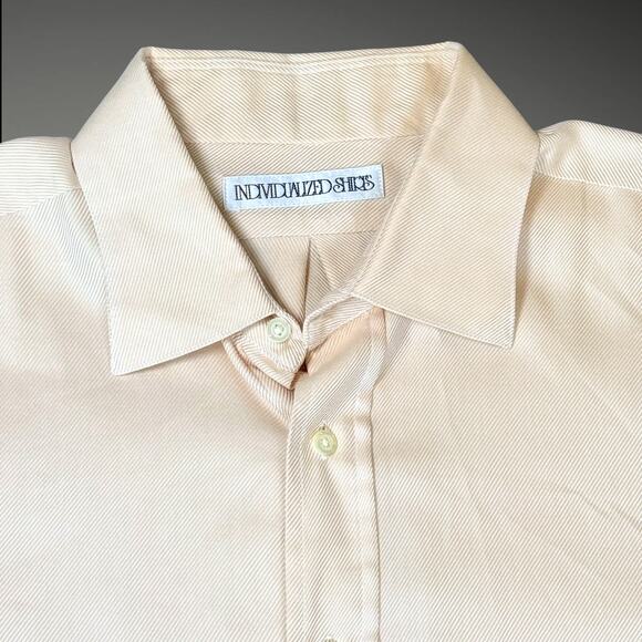 Individualized Shirts Y2K Custom Supima Cotton Cream Twill Mens Dress Shirt Used - Picture 2 of 8